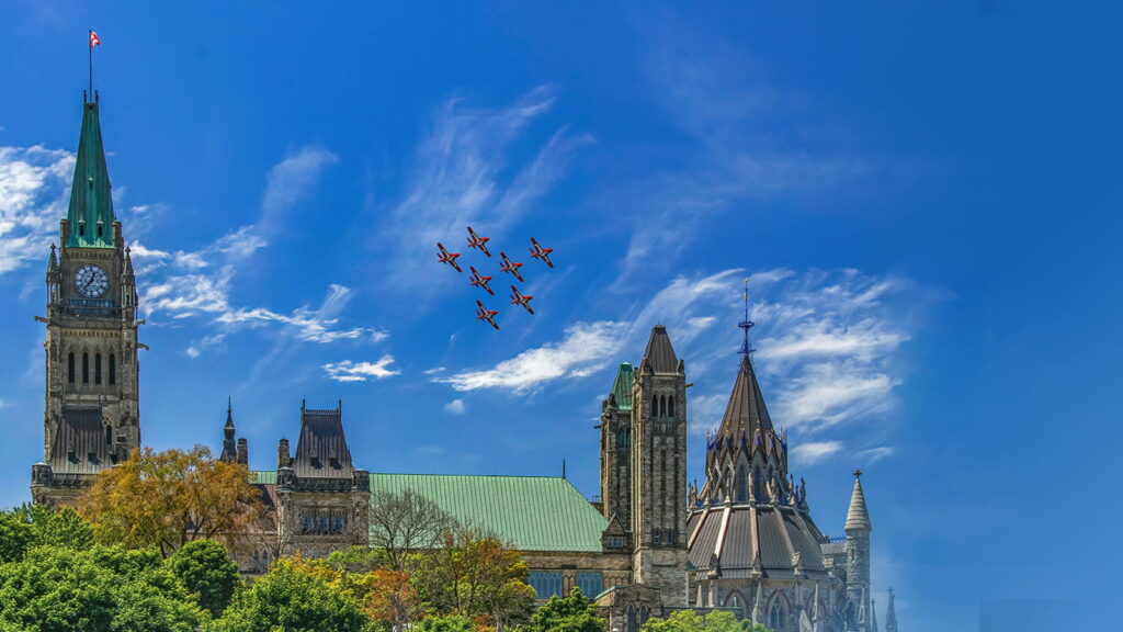 Image: Aircrafts Over Ottawa Parliament Hill (Image Credit: Raytheon Canada)