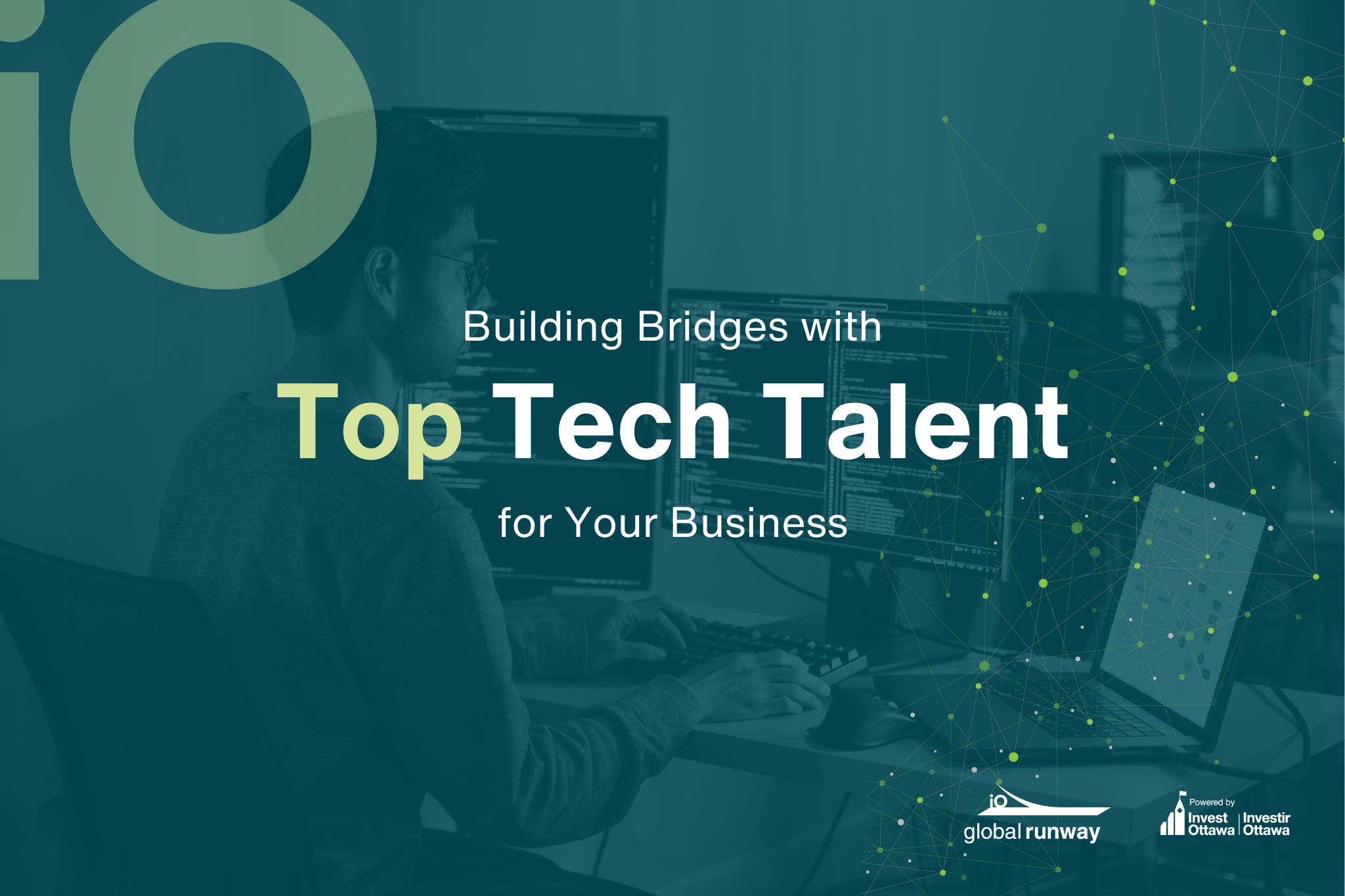A design element for a blog. The text reads: Building Bridges with Top Tech Talent for Your Business