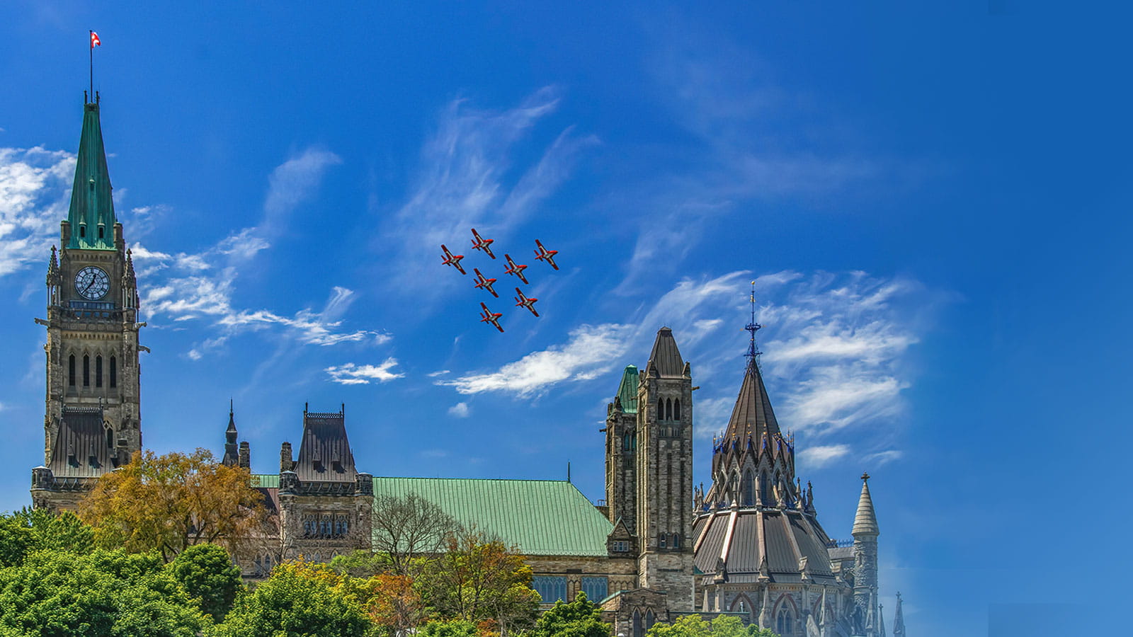 Image: Aircrafts Over Ottawa Parliament Hill (Image Credit: Raytheon Canada)