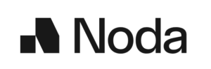 The logo for Noda - a black and white graphic featuring the company's name. 